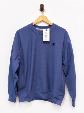 Champion Iconic Crew Sweatshirt Blue Size Medium NWT